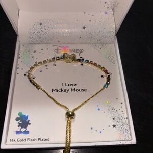 Disney Gold Mickey Mouse Bracelet with Colorful Beads